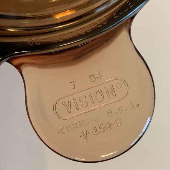 Vintage Pyrex Vision Corning Ware Glassware Pan Grab Heat-N-Eat Amber Set + Lids - Picture 4 of 14